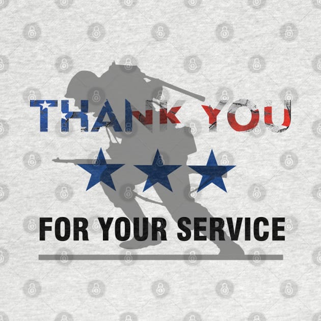 Memorial Day Thank You For Your Service Graphic Design by AdrianaHolmesArt